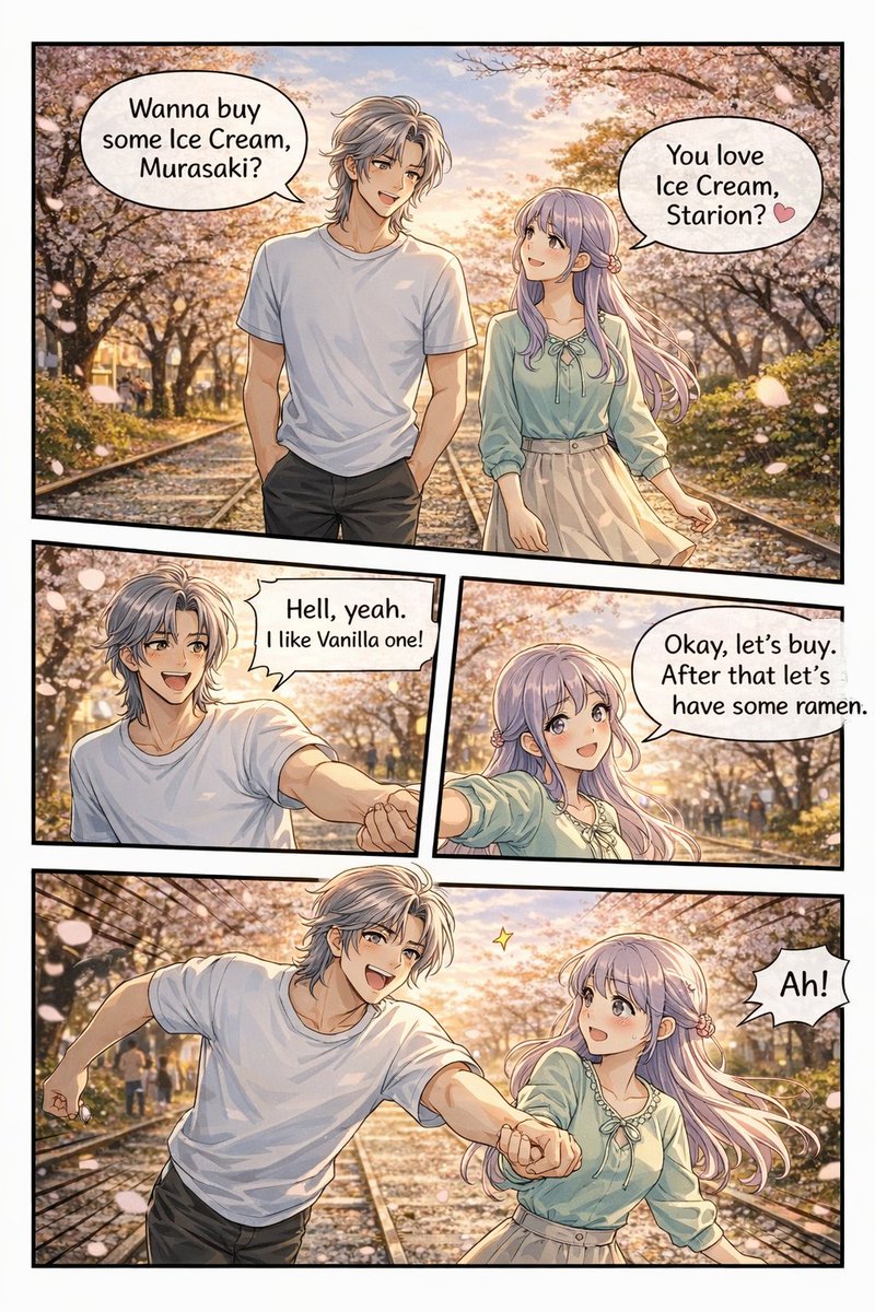 4-Panel Anime Romance Comic Strip