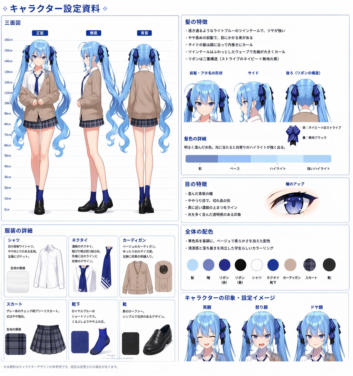 Comprehensive Anime Character Reference Sheet