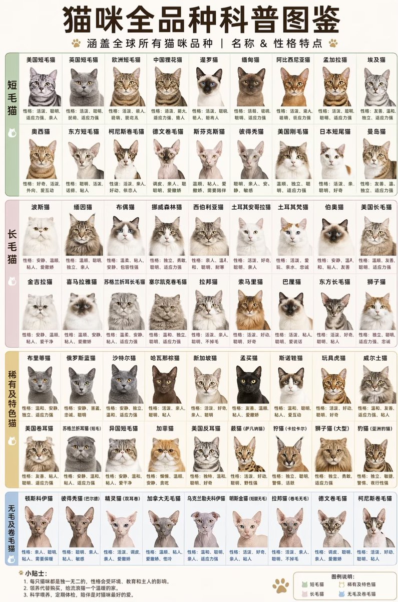 Comprehensive Cat Breed Infographic