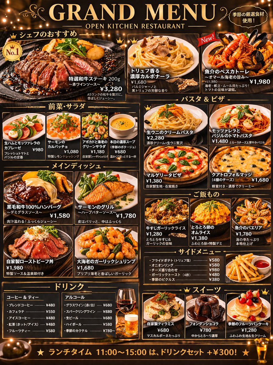Comprehensive Restaurant Grand Menu Design