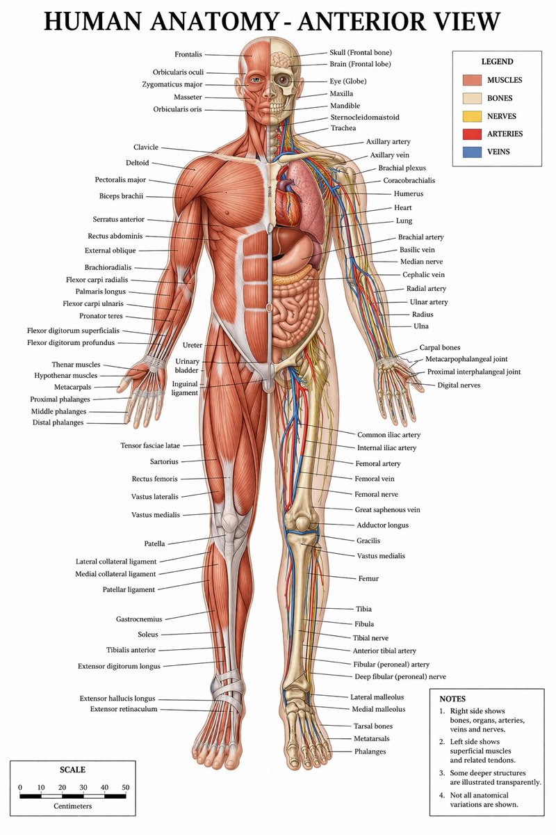 Detailed Medical Anatomy Infographic