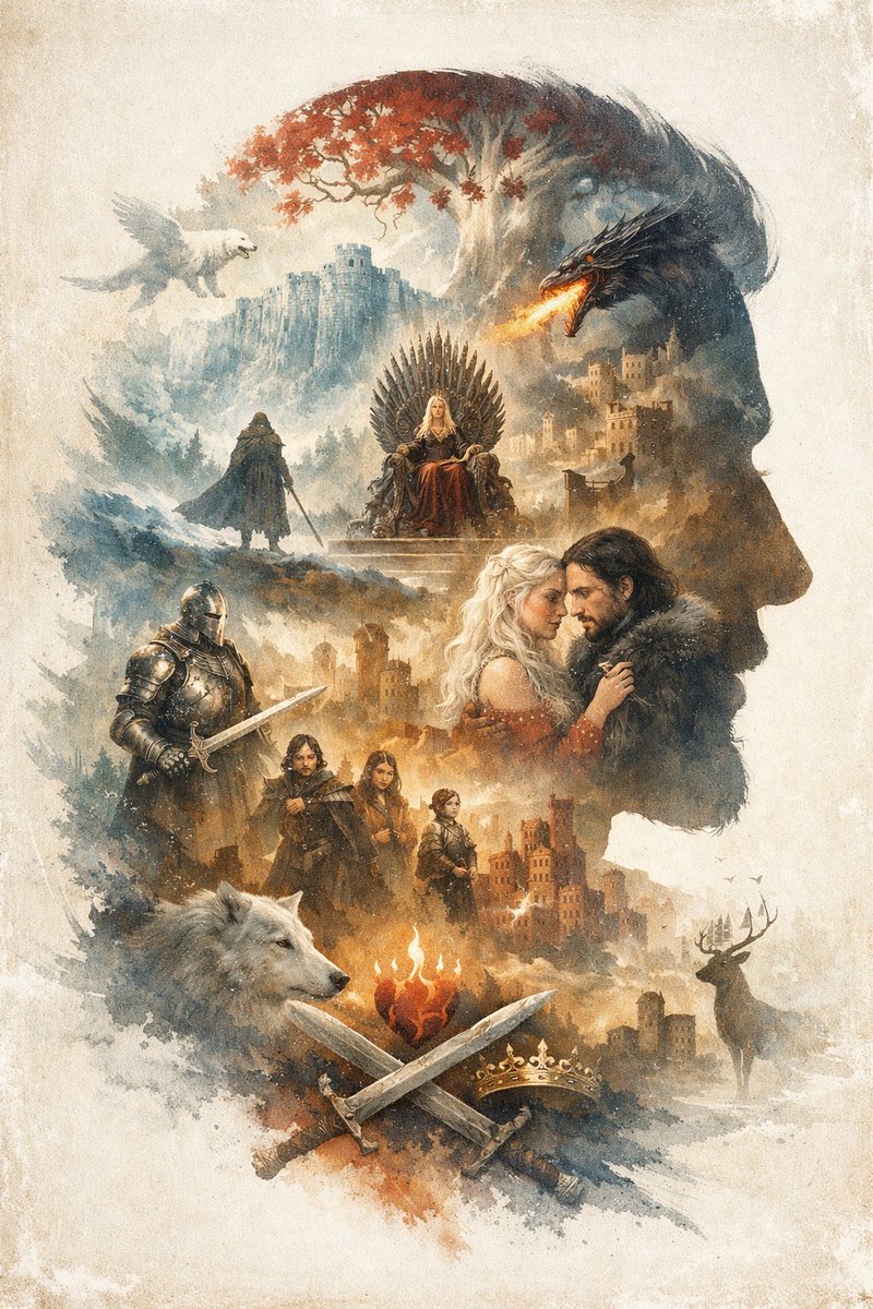 Epic Fantasy Double Exposure Silhouette