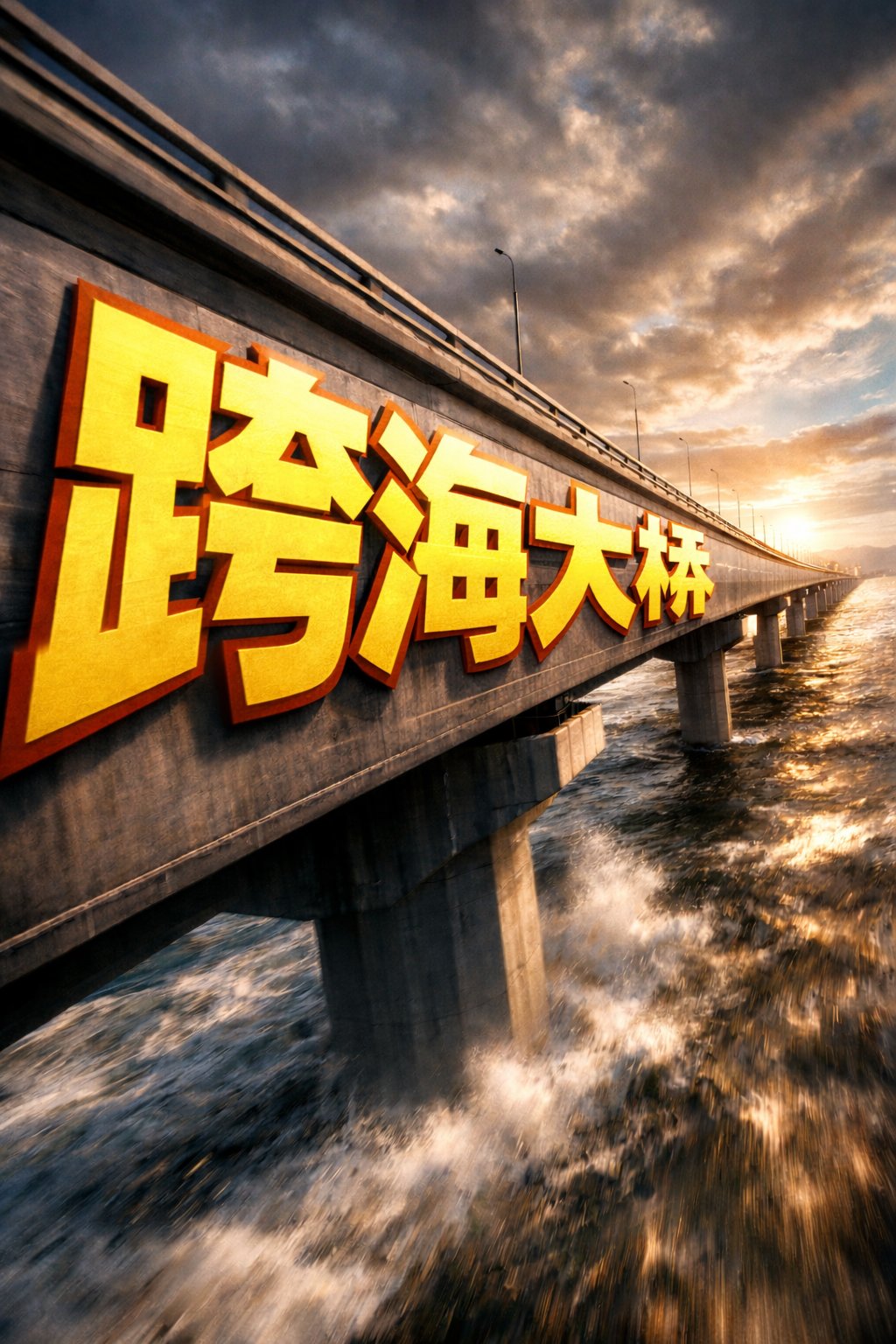 Extreme Perspective Typography Bridge