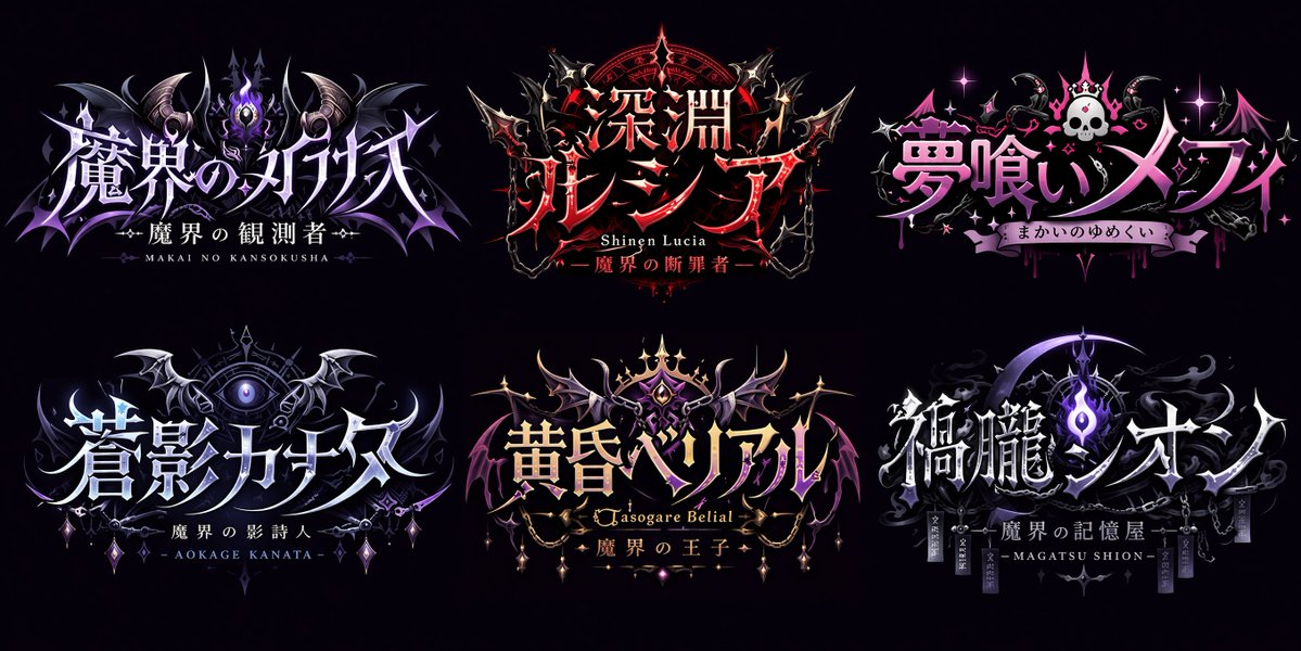 Gothic VTuber Logo Grid