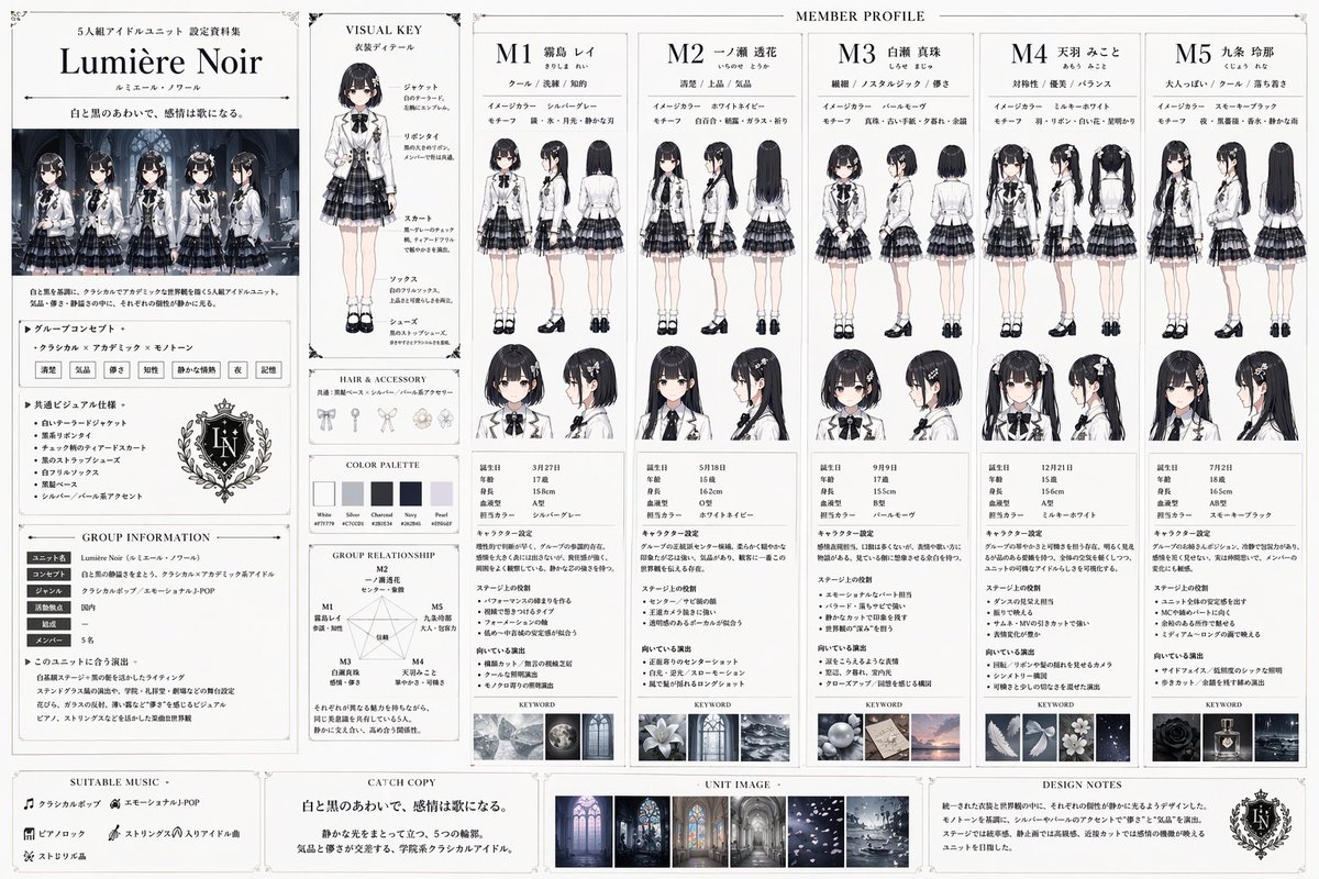 Idol Unit Concept Reference Sheet
