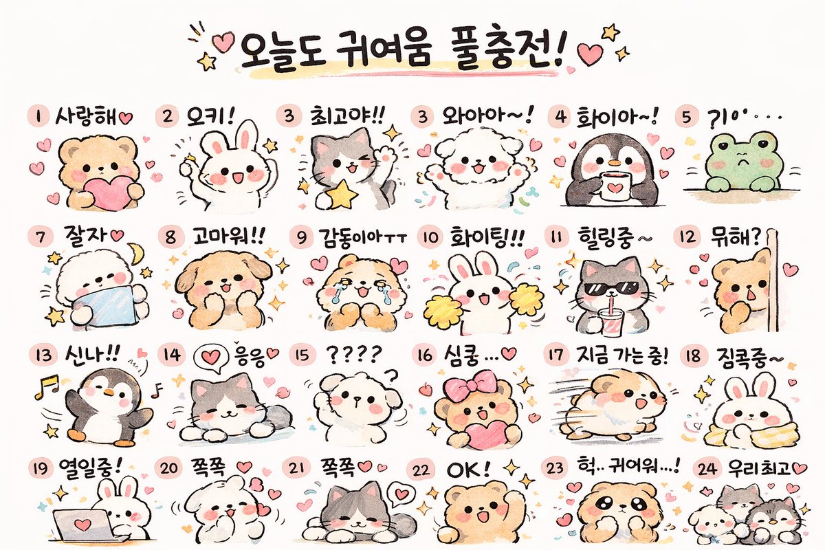 Kawaii Animal Sticker Sheet Generator