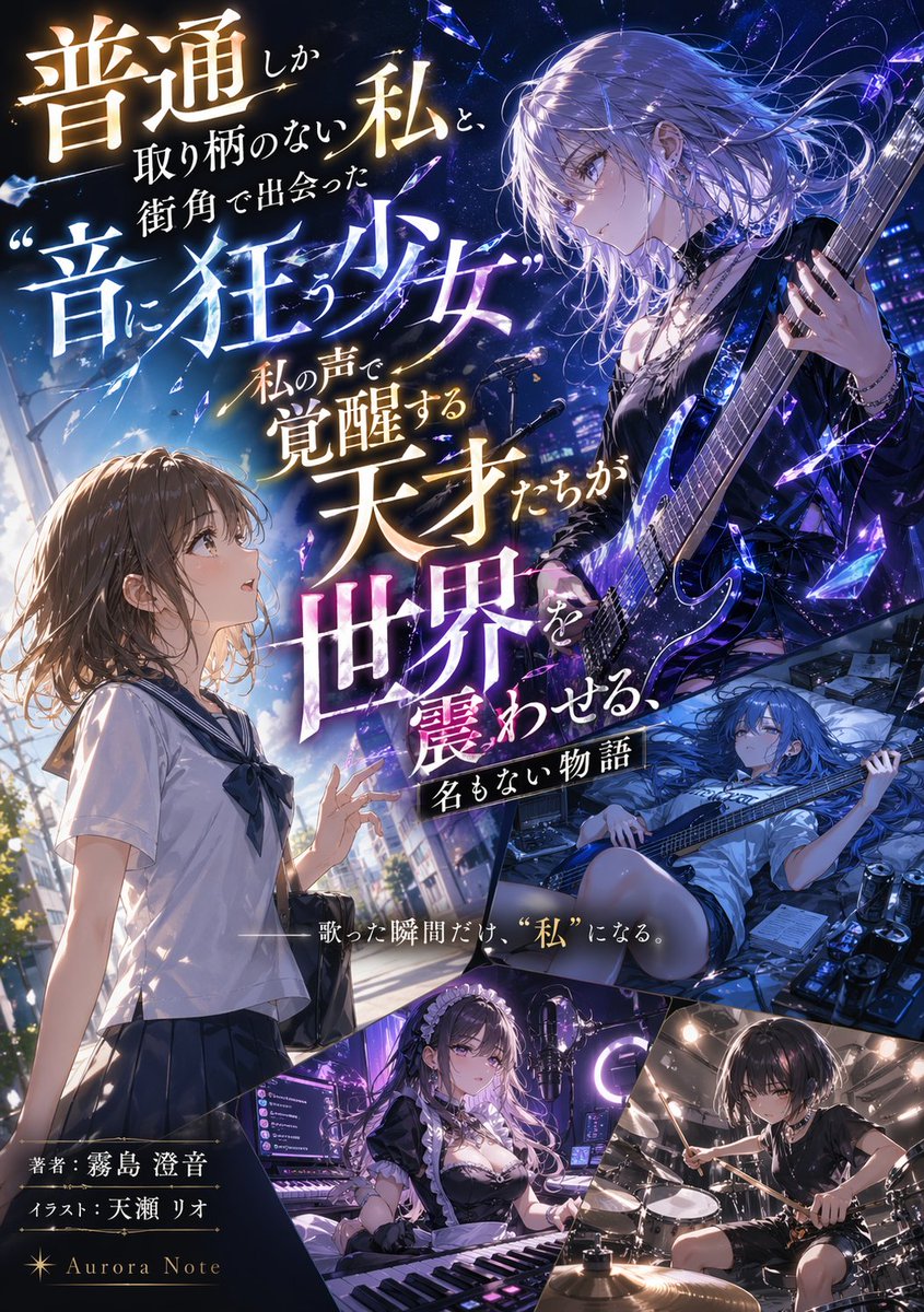 Light Novel Cover with Multi-Character Band Layout