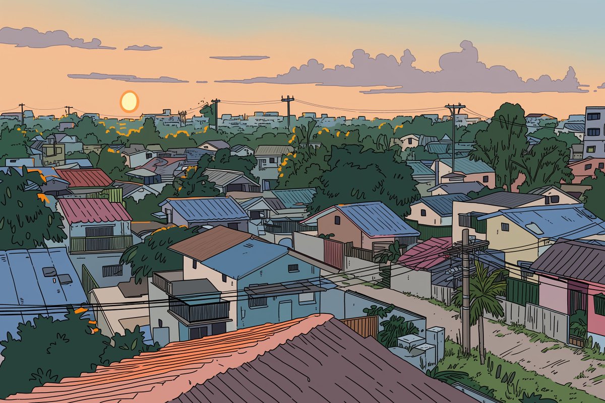 Ligne Claire Suburban Landscape