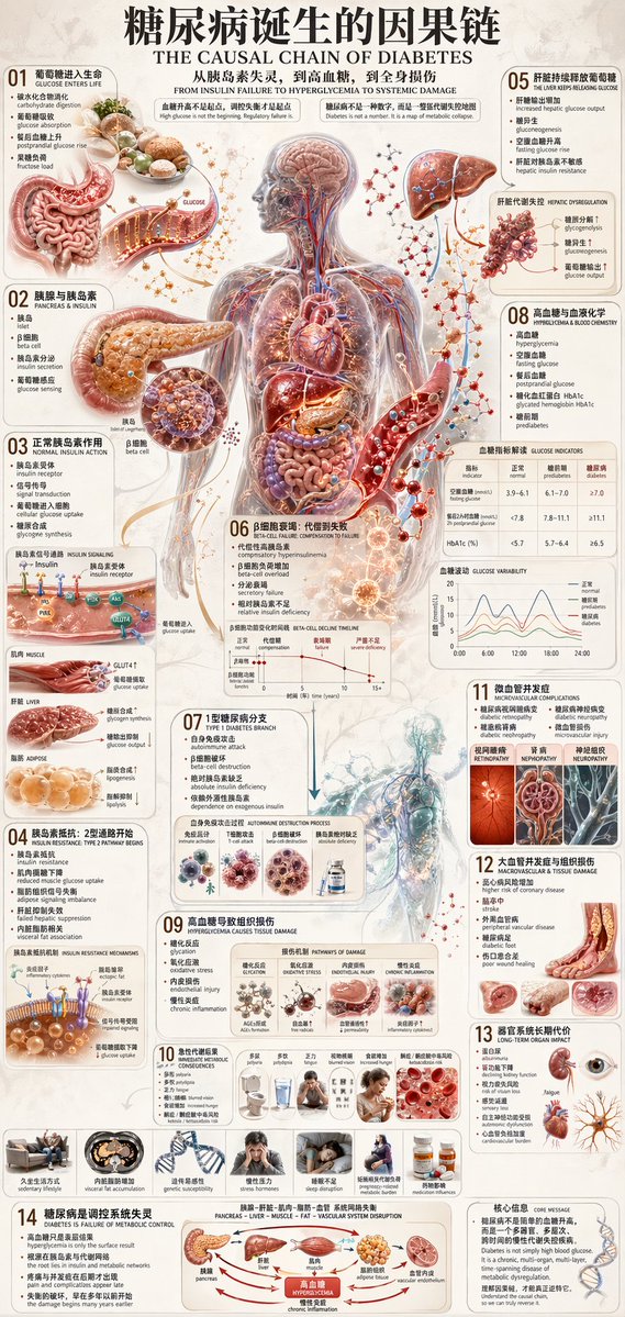 Medical Infographic on Diabetes Progression