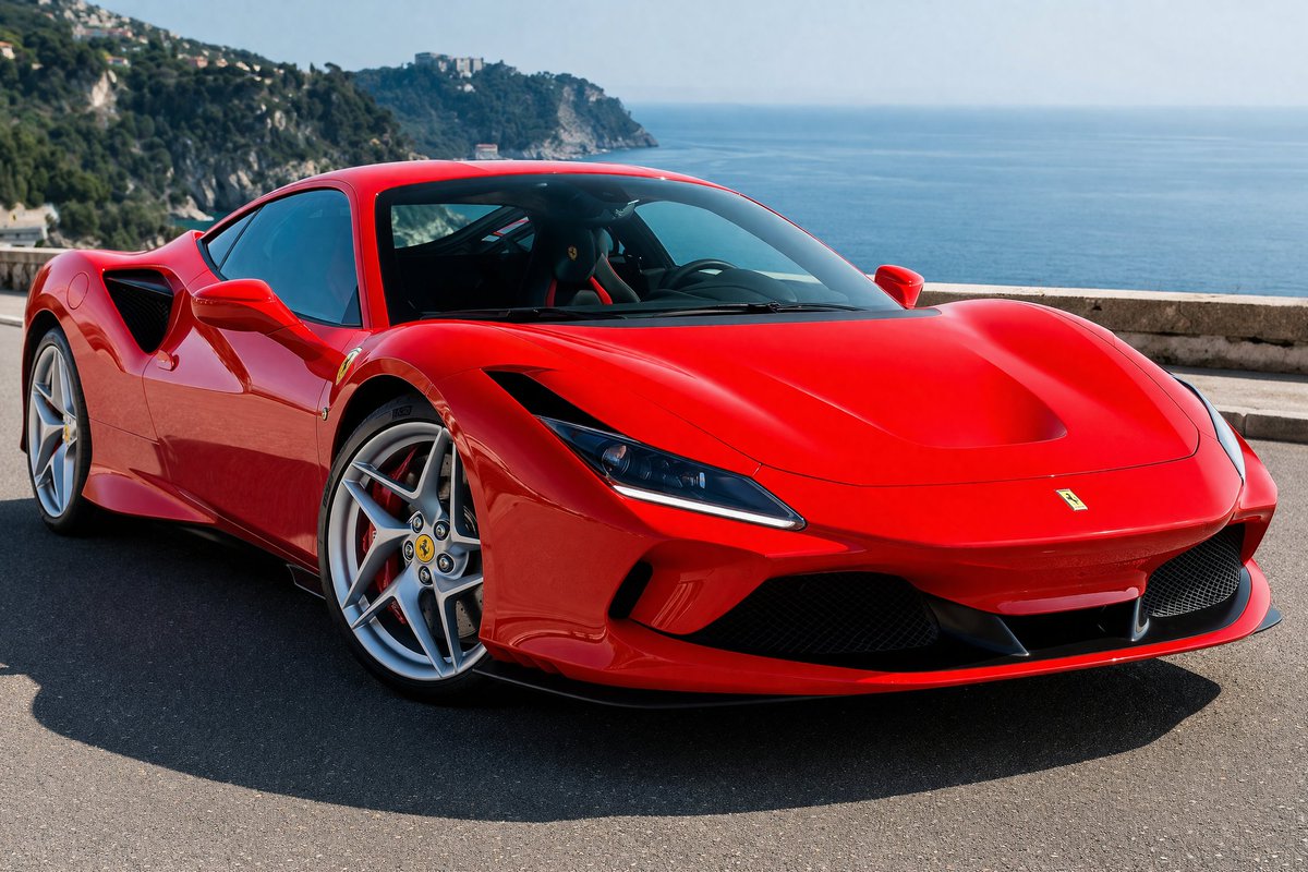 Photorealistic Coastal Sports Car Photography