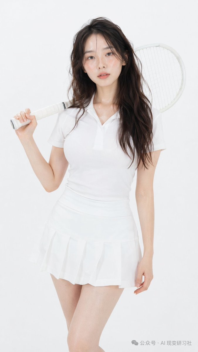 Photorealistic Tennis Player Studio Portrait