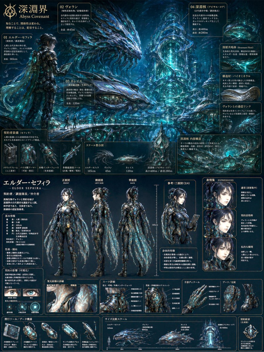 Sci-Fi Concept Art & Character Sheet