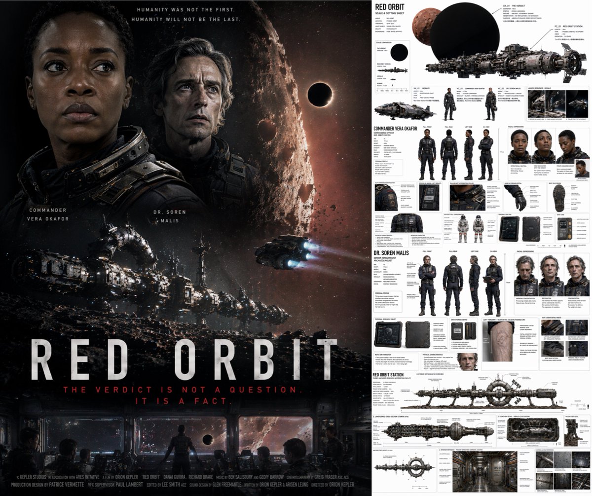 Sci-Fi Movie Poster and Production Design Sheet