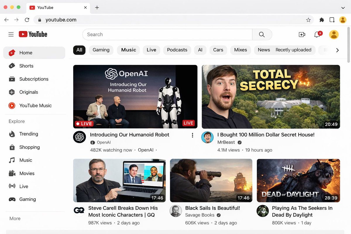Video Streaming Platform Homepage UI
