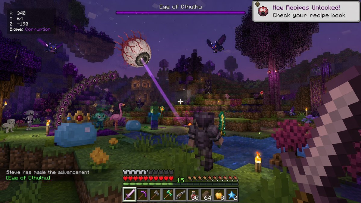 Voxel Survival Game Boss Fight HUD