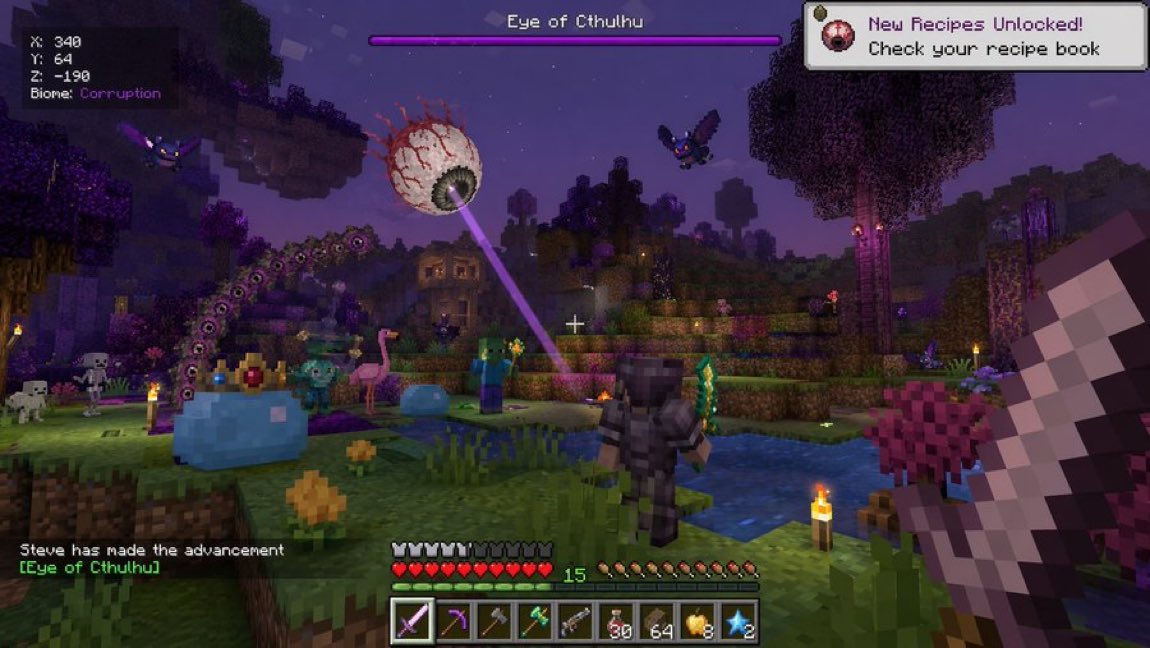 Voxel Survival Game Crossover UI