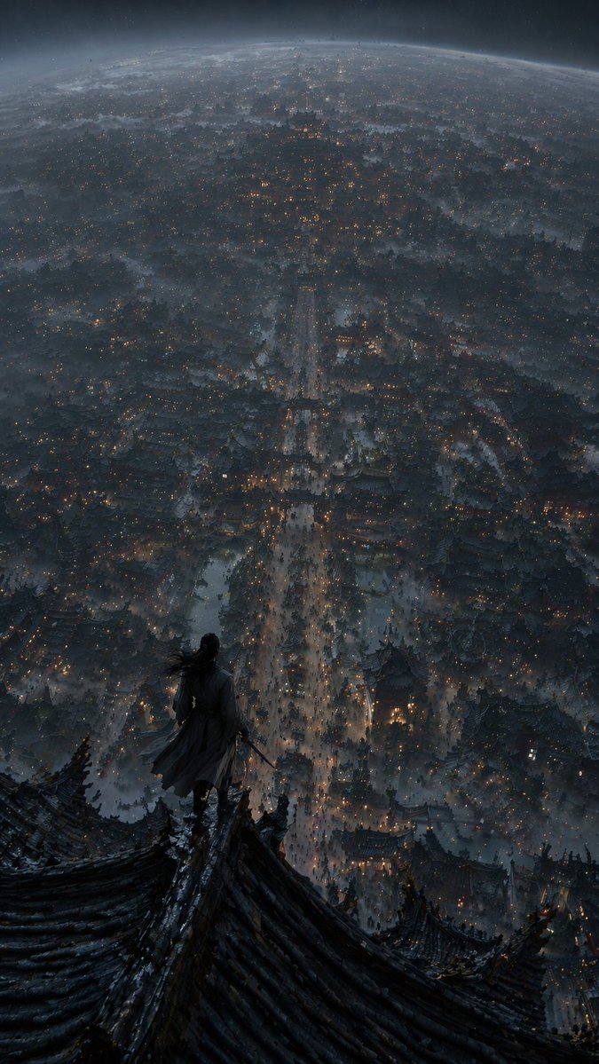 Xianxia Cityscape from God's-Eye View