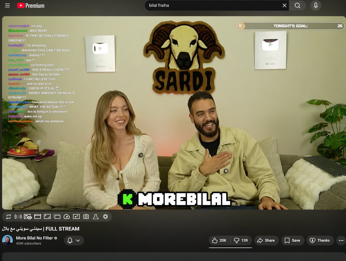 YouTube Livestream Interface Mockup